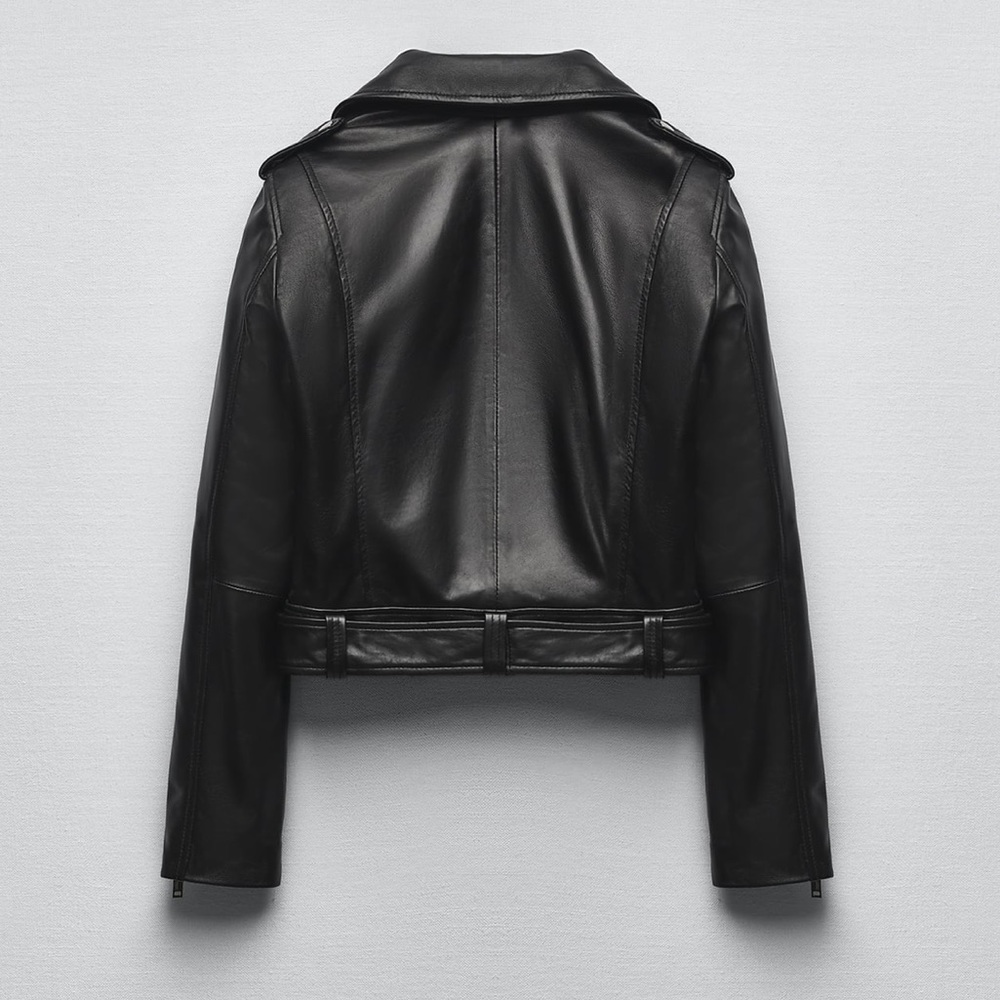 Zara 100% Genuine Leather Jacket NWT - Picture 9 of 11